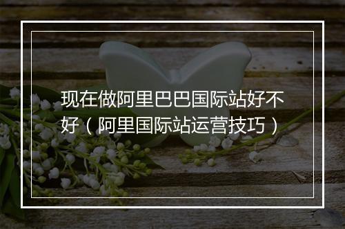 现在做阿里巴巴国际站好不好（阿里国际站运营技巧）