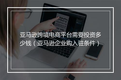 亚马逊跨境电商平台需要投资多少钱（亚马逊企业购入驻条件）