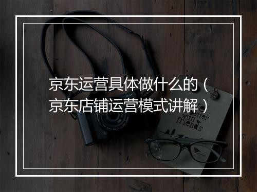 京东运营具体做什么的（京东店铺运营模式讲解）