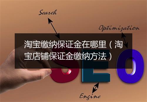 淘宝缴纳保证金在哪里（淘宝店铺保证金缴纳方法）
