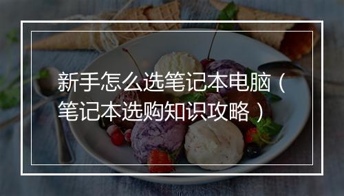 新手怎么选笔记本电脑（笔记本选购知识攻略）