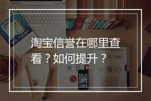 淘宝信誉在哪里查看？如何提升？