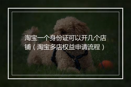 淘宝一个身份证可以开几个店铺（淘宝多店权益申请流程）