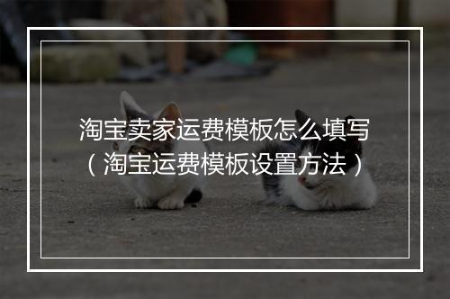 淘宝卖家运费模板怎么填写（淘宝运费模板设置方法）