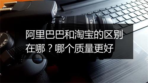 阿里巴巴和淘宝的区别在哪？哪个质量更好