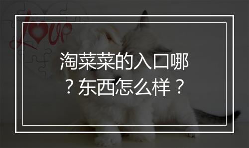 淘菜菜的入口哪？东西怎么样？