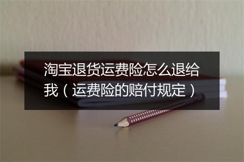 淘宝退货运费险怎么退给我（运费险的赔付规定）
