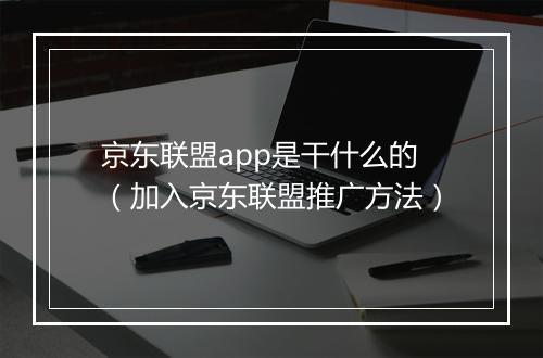 京东联盟app是干什么的（加入京东联盟推广方法）