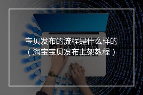 宝贝发布的流程是什么样的（淘宝宝贝发布上架教程）