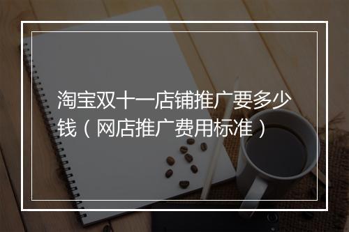 淘宝双十一店铺推广要多少钱（网店推广费用标准）