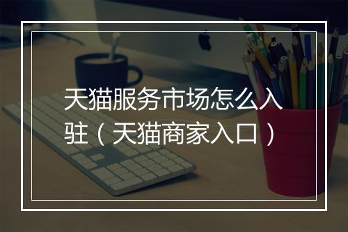天猫服务市场怎么入驻（天猫商家入口）