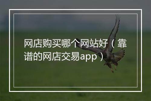 网店购买哪个网站好（靠谱的网店交易app）