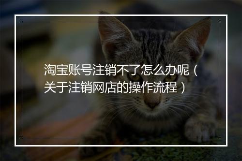 淘宝账号注销不了怎么办呢（关于注销网店的操作流程）