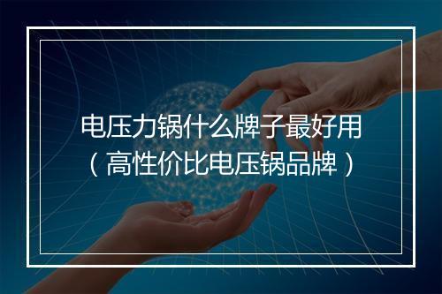 电压力锅什么牌子最好用（高性价比电压锅品牌）