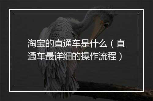 淘宝的直通车是什么（直通车最详细的操作流程）