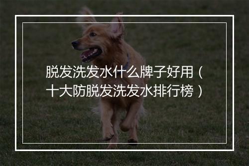 脱发洗发水什么牌子好用（十大防脱发洗发水排行榜）