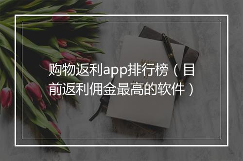 购物返利app排行榜（目前返利佣金最高的软件）