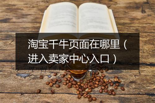 淘宝千牛页面在哪里（进入卖家中心入口）