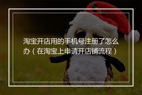淘宝开店用的手机号注册了怎么办（在淘宝上申请开店铺流程）