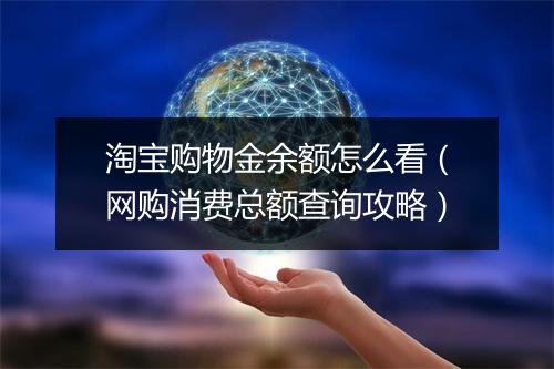 淘宝购物金余额怎么看（网购消费总额查询攻略）