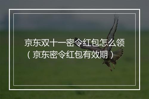 京东双十一密令红包怎么领（京东密令红包有效期）