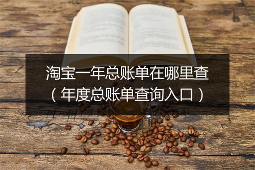 淘宝一年总账单在哪里查（年度总账单查询入口）
