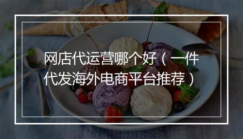 网店代运营哪个好（一件代发海外电商平台推荐）