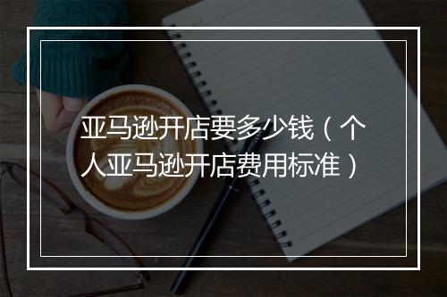 亚马逊开店要多少钱（个人亚马逊开店费用标准）