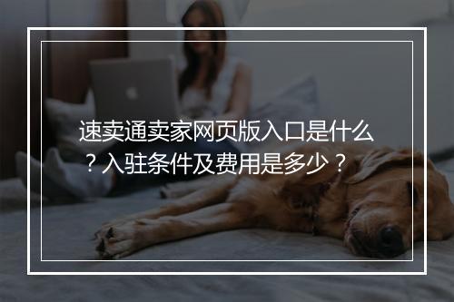 速卖通卖家网页版入口是什么？入驻条件及费用是多少？
