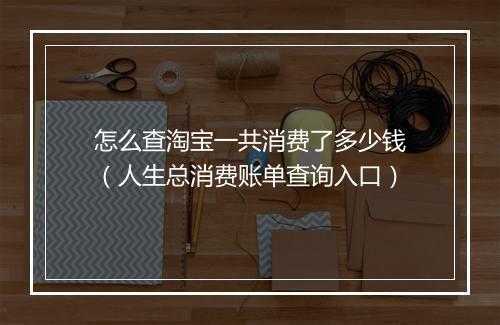 怎么查淘宝一共消费了多少钱（人生总消费账单查询入口）