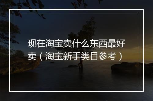 现在淘宝卖什么东西最好卖（淘宝新手类目参考）