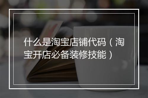什么是淘宝店铺代码（淘宝开店必备装修技能）