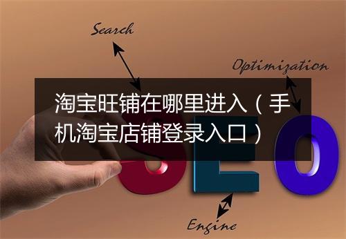 淘宝旺铺在哪里进入（手机淘宝店铺登录入口）