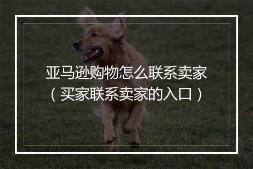 亚马逊购物怎么联系卖家（买家联系卖家的入口）