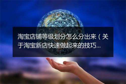 淘宝店铺等级划分怎么分出来（关于淘宝新店快速做起来的技巧）