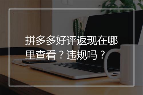 拼多多好评返现在哪里查看？违规吗？