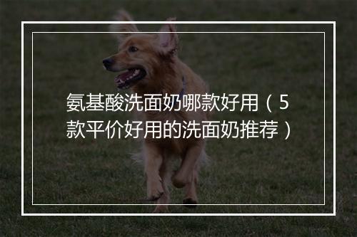 氨基酸洗面奶哪款好用（5款平价好用的洗面奶推荐）