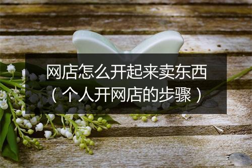 网店怎么开起来卖东西（个人开网店的步骤）