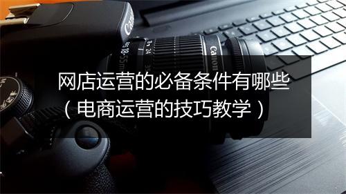 网店运营的必备条件有哪些（电商运营的技巧教学）