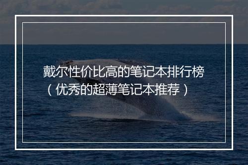 戴尔性价比高的笔记本排行榜（优秀的超薄笔记本推荐）