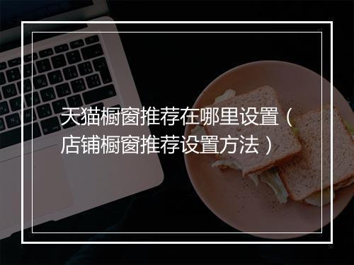 天猫橱窗推荐在哪里设置（店铺橱窗推荐设置方法）