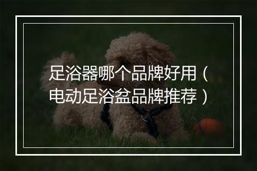 足浴器哪个品牌好用（电动足浴盆品牌推荐）