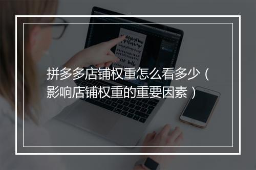 拼多多店铺权重怎么看多少（影响店铺权重的重要因素）