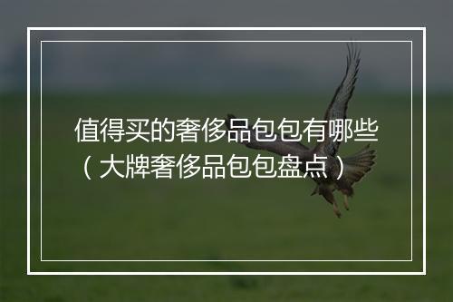 值得买的奢侈品包包有哪些（大牌奢侈品包包盘点）