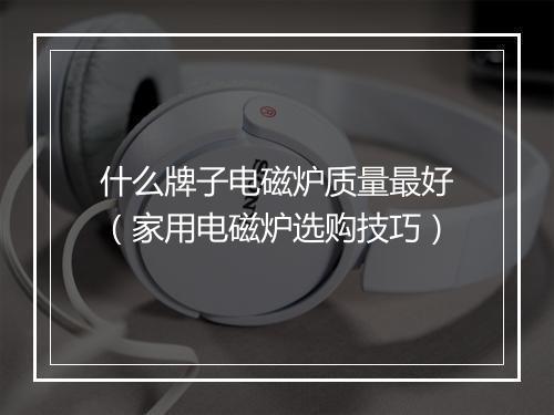 什么牌子电磁炉质量最好（家用电磁炉选购技巧）