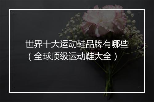 世界十大运动鞋品牌有哪些（全球顶级运动鞋大全）