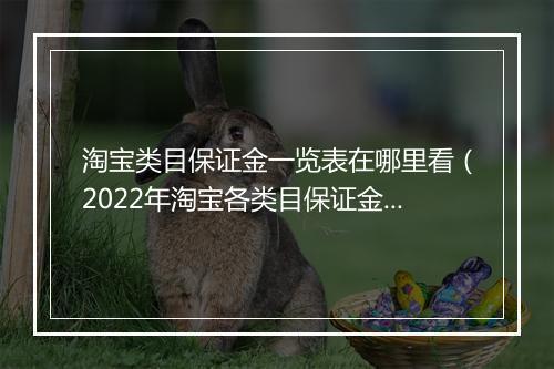 淘宝类目保证金一览表在哪里看（2022年淘宝各类目保证金介绍）