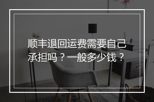 顺丰退回运费需要自己承担吗？一般多少钱？