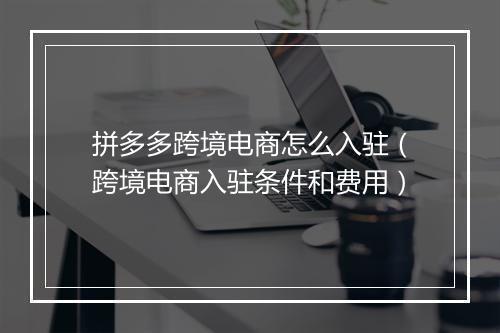 拼多多跨境电商怎么入驻（跨境电商入驻条件和费用）