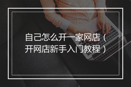 自己怎么开一家网店（开网店新手入门教程）